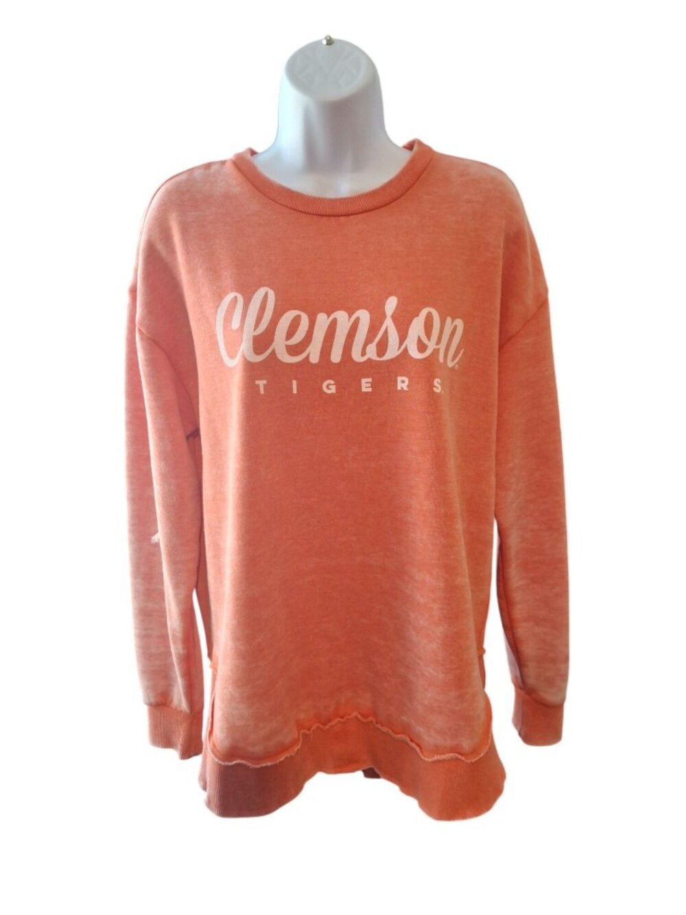 Pressbox Clemson Tigers M Orange Vintage Wash Sweatshirt Oversized Game Day